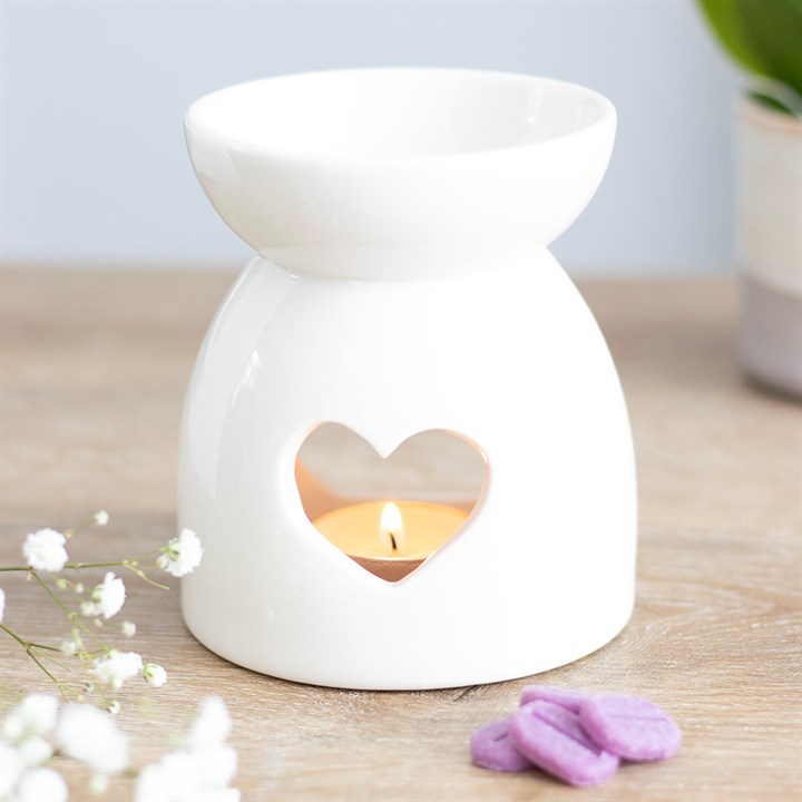 White Heart Wax & Oil Burner