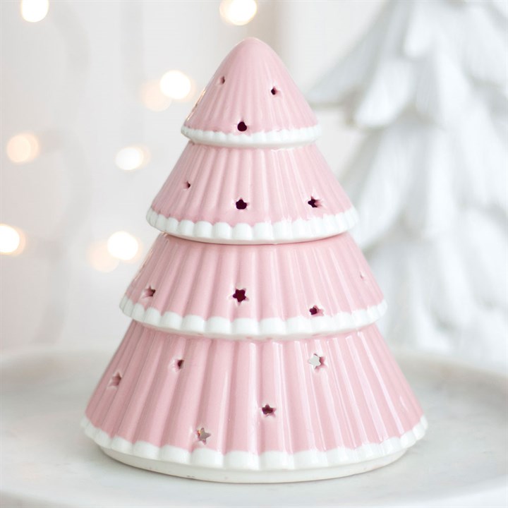 Pink Christmas Tree Wax & Oil Burner