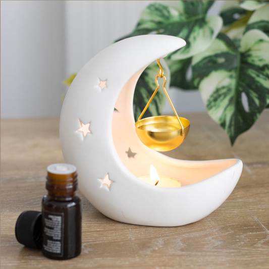 White Crescent Moon Wax & Oil Burner