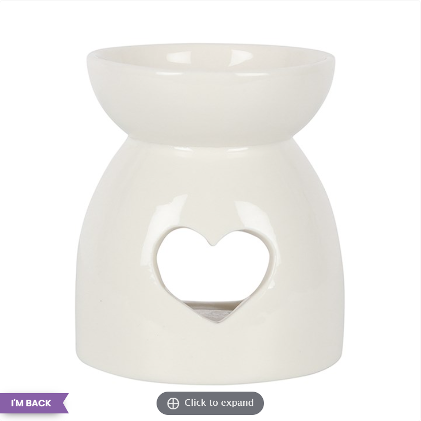 White Heart Wax & Oil Burner